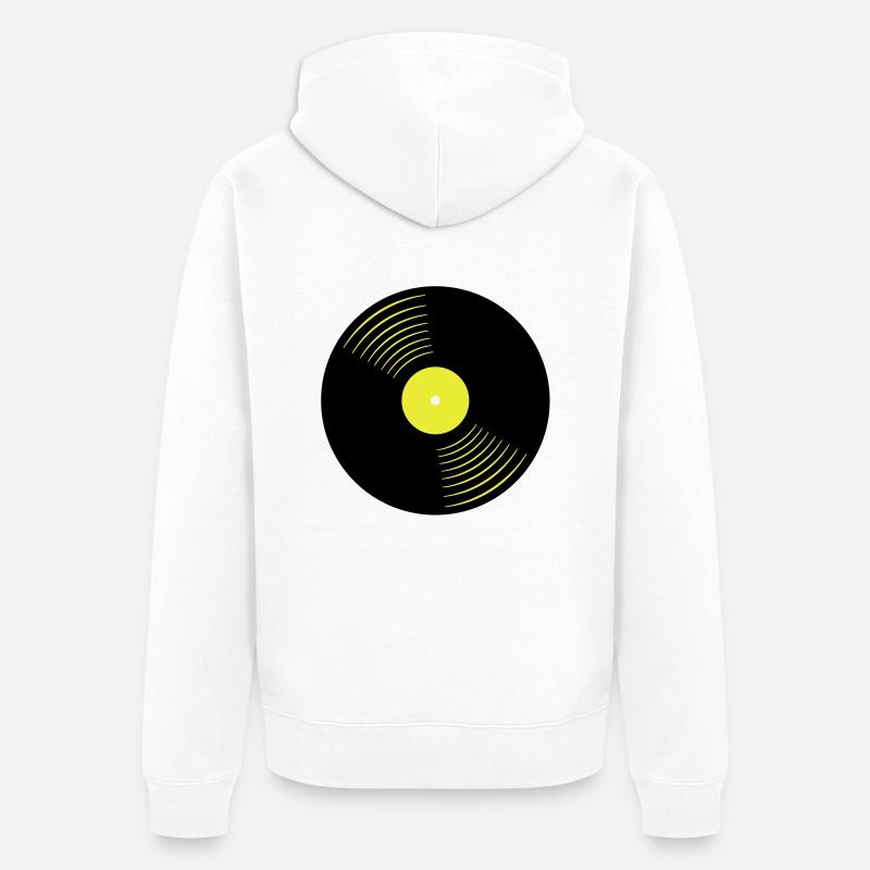 166_schallplatte_2 - Unisex Premium Bio Zip Hoodie - Weiß