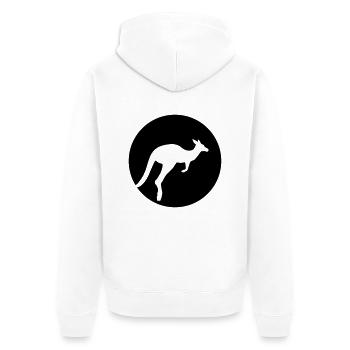 Kangaroo Moon - Unisex Premium Organic Zip Hoodie - white - Back - Thijin (182cm)