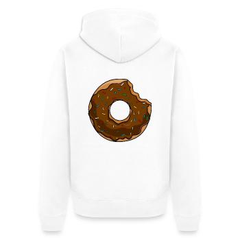 Donut mit Biss Schokolade - Unisex Premium Bio Zip Hoodie - Weiß - Hinten - Thijin (182cm)