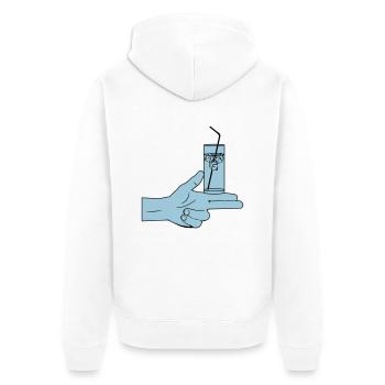 Pistolero Cóctel - Unisex Premium Bio Zip Hoodie - Weiß - Hinten - Thijin (182cm)