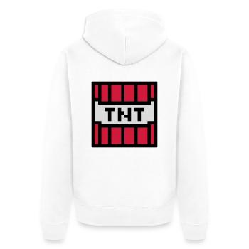 computer pixel retro game zocken nerd angezuendet - Unisex Premium Bio Zip Hoodie - Weiß - Hinten - Thijin (182cm)