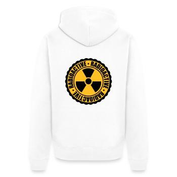 stempel gefahr achtung warnung vorsicht atombombe - Unisex Premium Bio Zip Hoodie - Weiß - Hinten - Thijin (182cm)