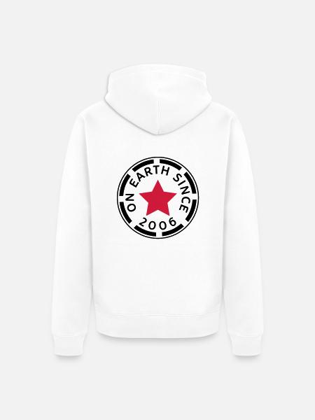on earth since 2006 (uk) - Unisex Premium Organic Zip Hoodie - white
