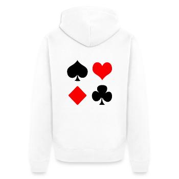 Spielkarten, Poker - Unisex Premium Bio Zip Hoodie - Weiß - Hinten - Thijin (182cm)