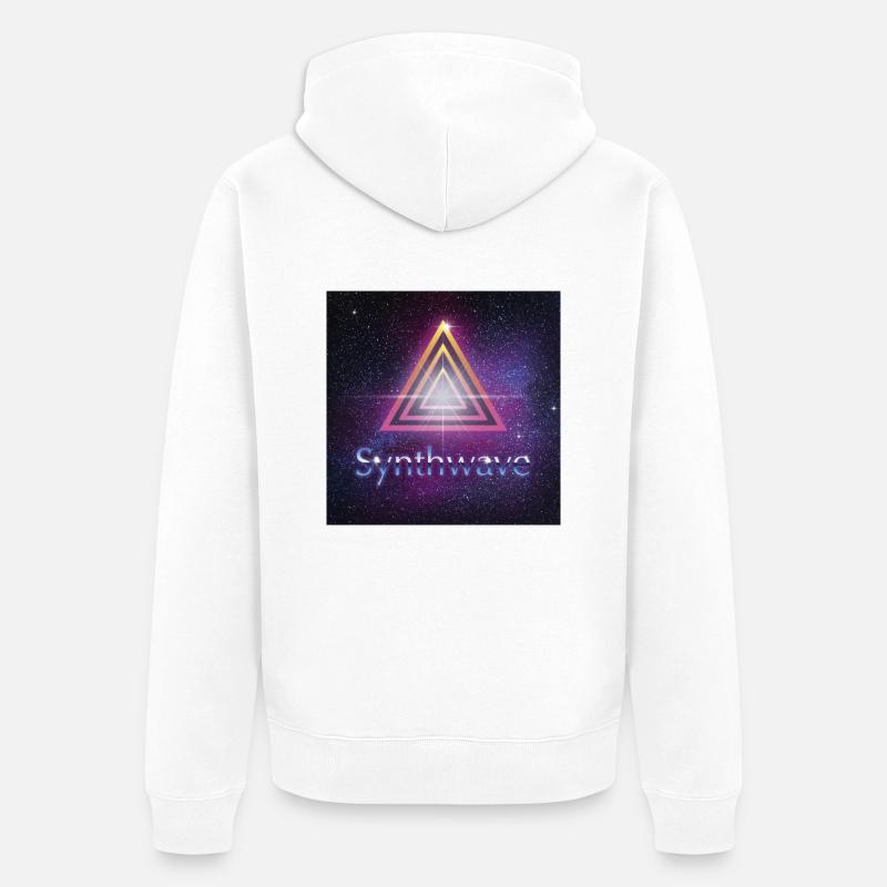 synthwave - Veste à capuche bio Premium Unisexe - blanc