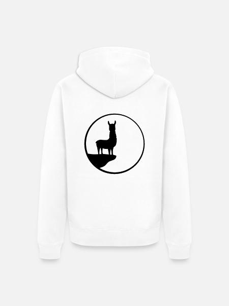 mond nacht sonne kreis rund klippe berg silhouette - Unisex Premium Bio Zip Hoodie - Weiß