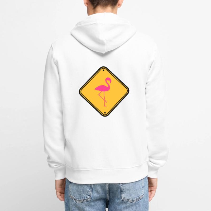 warning note caution caution shield danger fla Unisex Premium Organic Zip Hoodie