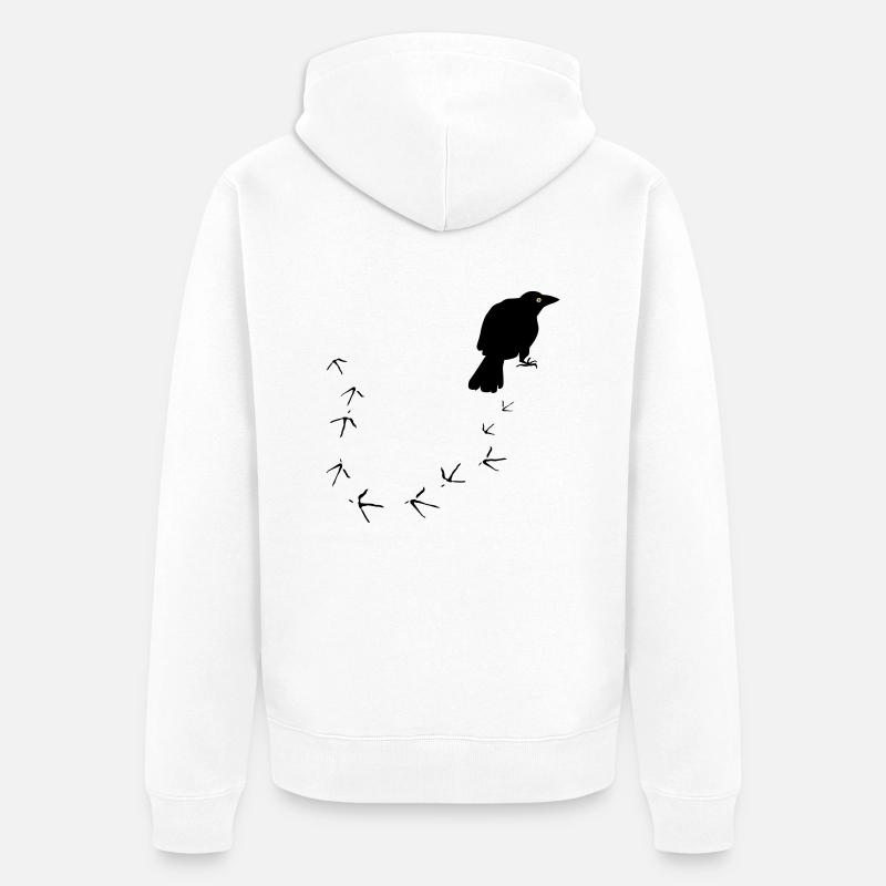 Krähe - Unisex Premium Bio Zip Hoodie - Weiß