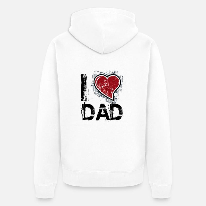 J'aime le papa de - Veste à capuche bio Premium Unisexe - blanc