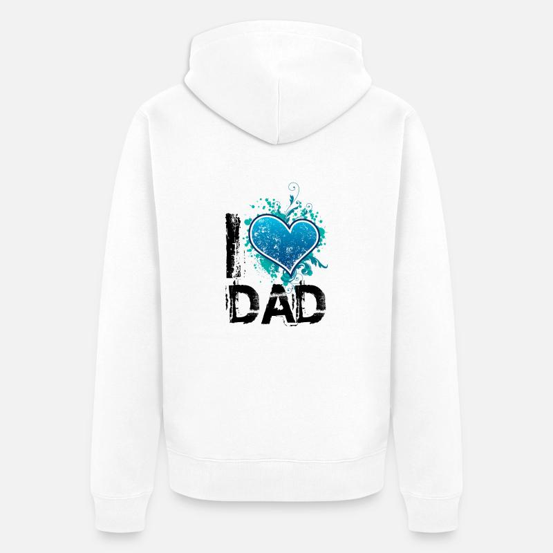 J'aime le papa de - Veste à capuche bio Premium Unisexe - blanc