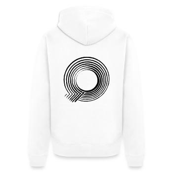 Q - shirt - Unisex Premium Bio Zip Hoodie - Weiß - Hinten - Thijin (182cm)