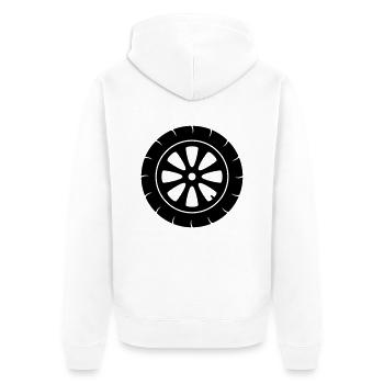 pneu moto conduite permis de conduire - Veste à capuche bio Premium Unisexe - blanc - Dos - Thijin (182cm)
