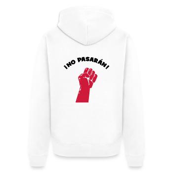No Pasaran - Ils ne passeront pas ! - Veste à capuche bio Premium Unisexe - blanc - Dos - Thijin (182cm)