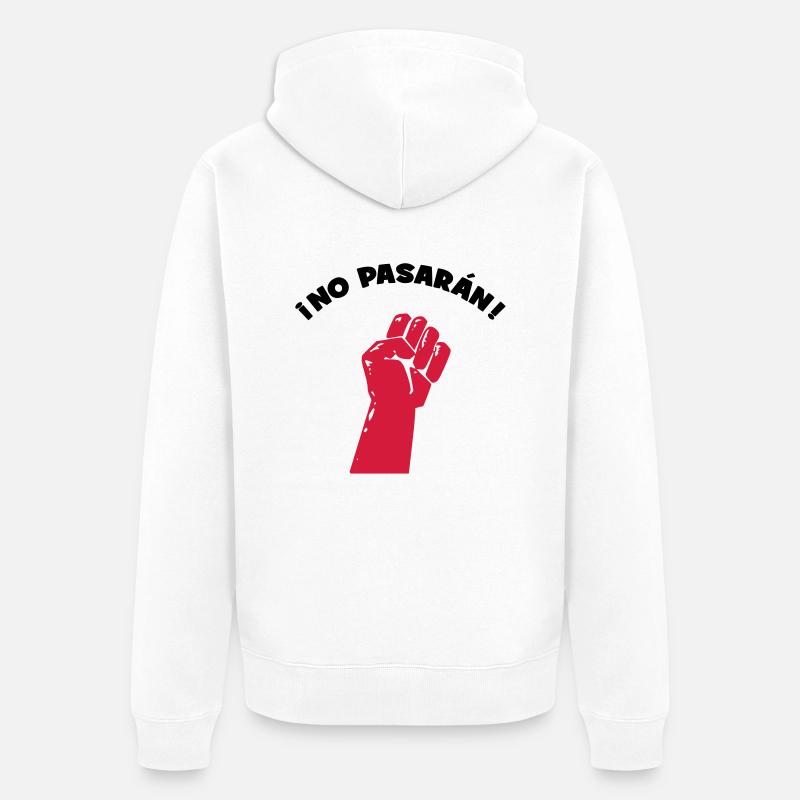 No Pasaran - Ils ne passeront pas ! - Veste à capuche bio Premium Unisexe - blanc