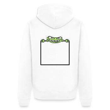bouclier de grenouille cacher texte de texte écrire mau - Veste à capuche bio Premium Unisexe - blanc - Dos - Thijin (182cm)