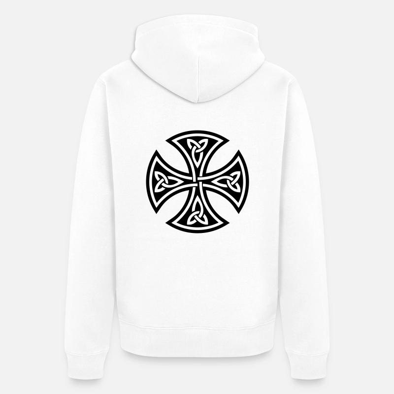 Wikinger-Design 01 - Unisex Premium Bio Zip Hoodie - Weiß