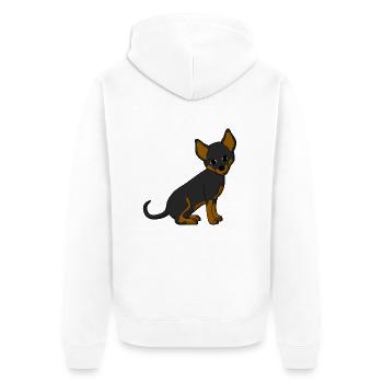 Chihuahua black - Veste à capuche bio Premium Unisexe - blanc - Dos - Thijin (182cm)