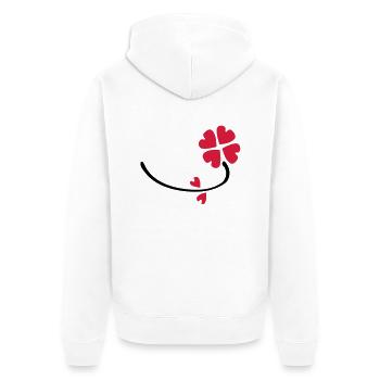 Flower heart - Unisex Premium Organic Zip Hoodie - white - Back - Thijin (182cm)