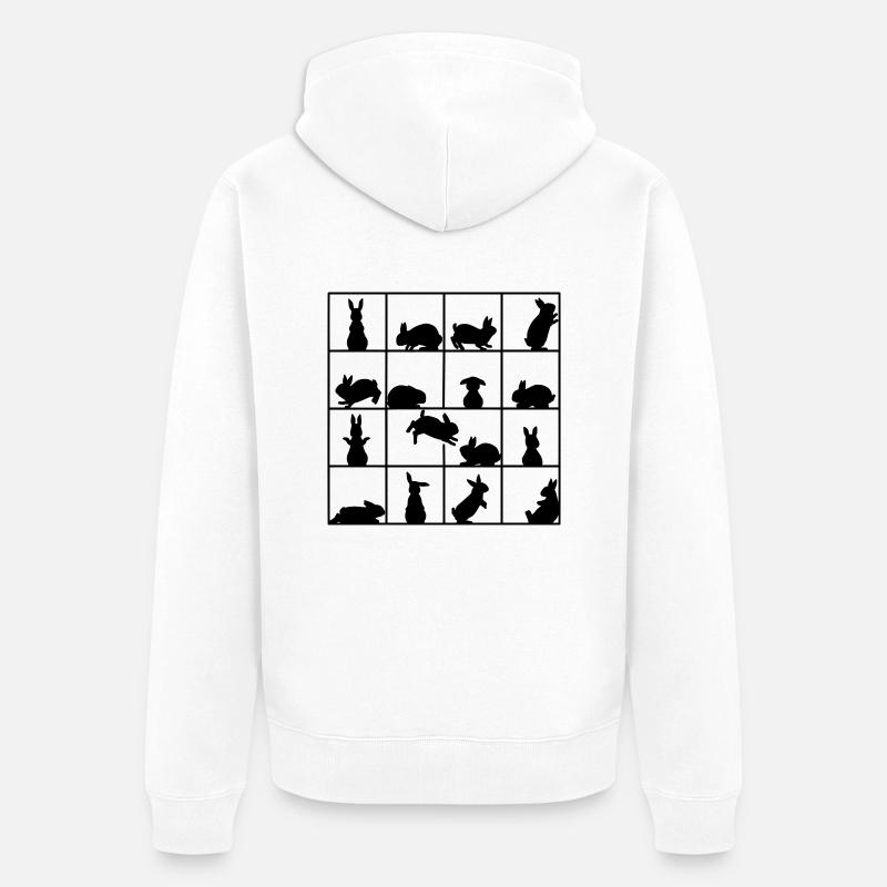 Lapin cube - Veste à capuche bio Premium Unisexe - blanc