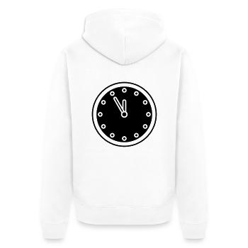 clock - Unisex Premium Bio Zip Hoodie - Weiß - Hinten - Thijin (182cm)