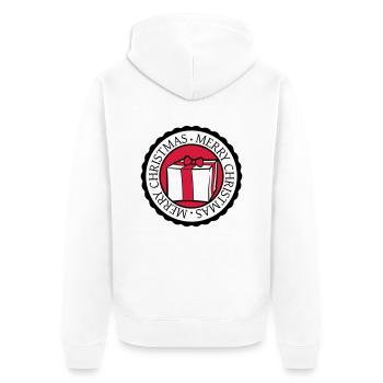 kreis rund stempel nikolaus weihnachten design coo - Unisex Premium Bio Zip Hoodie - Weiß - Hinten - Thijin (182cm)