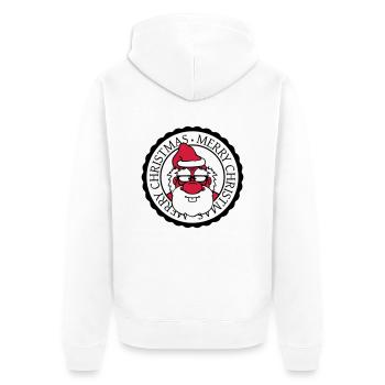 santa claus round circle stamp nikolaus weihnac - Unisex Premium Organic Zip Hoodie - white - Back - Thijin (182cm)