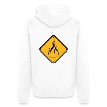 note shield warning caution caution hazard feu - Unisex Premium Organic Zip Hoodie - white - Back - Thijin (182cm)