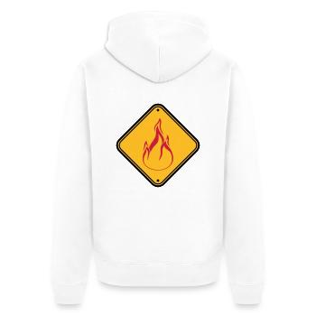 Shield note warning caution caution danger feu - Unisex Premium Organic Zip Hoodie - white - Back - Thijin (182cm)