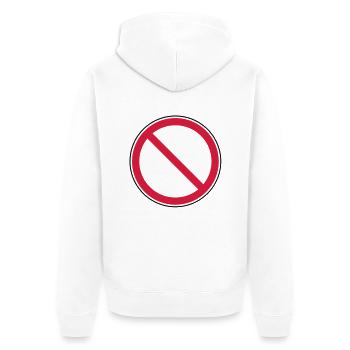 prohibition_sign - Unisex Premium Bio Zip Hoodie - Weiß - Hinten - Thijin (182cm)
