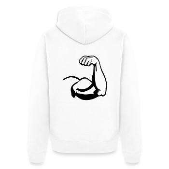 bicep__f1 - Unisex Premium Bio Zip Hoodie - Weiß - Hinten - Thijin (182cm)