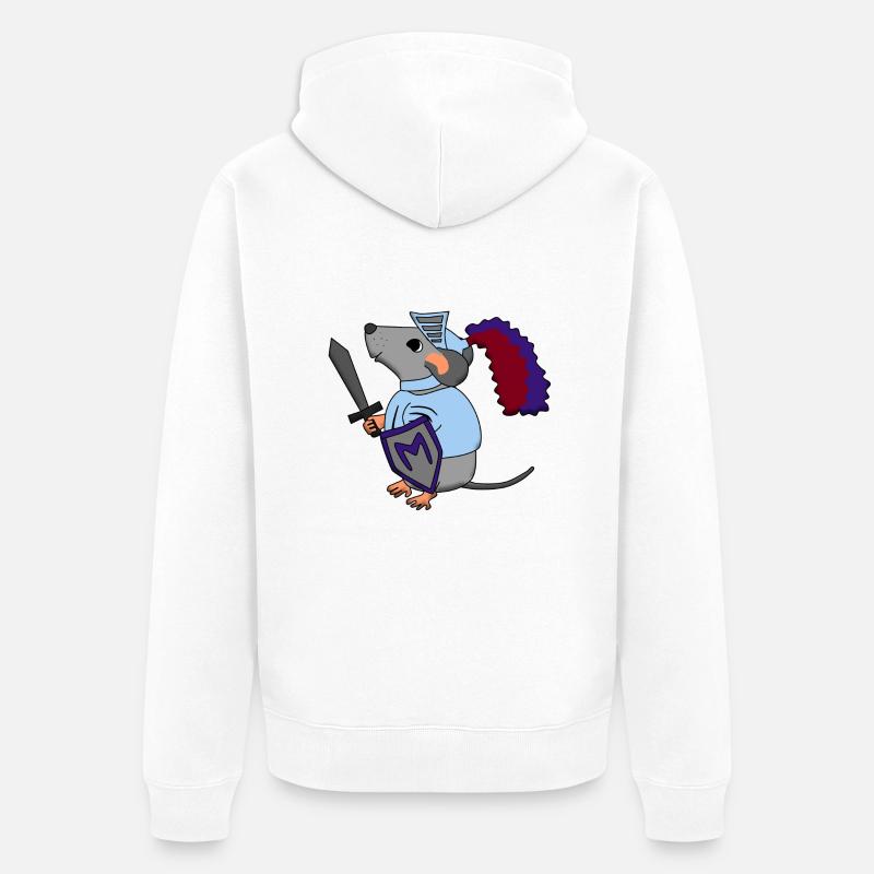 Chevalier souris - Veste à capuche bio Premium Unisexe - blanc