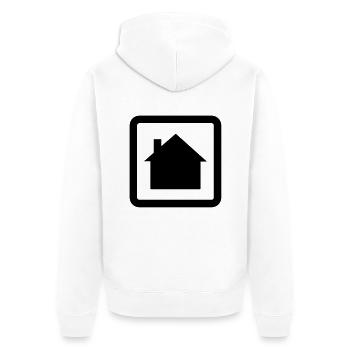 haus - Unisex Premium Bio Zip Hoodie - Weiß - Hinten - Thijin (182cm)