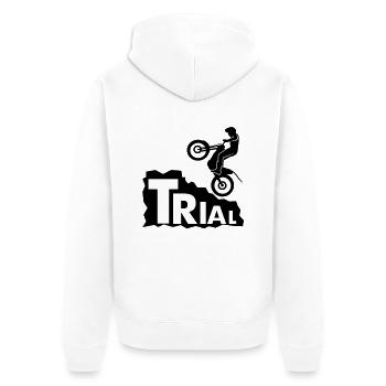 Trial rock - Unisex Premium Organic Zip Hoodie - white - Back - Thijin (182cm)