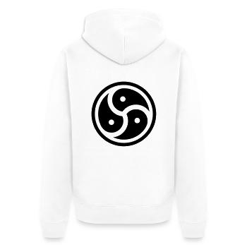 Sex__V018 - Unisex Premium Bio Zip Hoodie - Weiß - Hinten - Thijin (182cm)