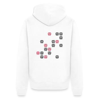 Pixel Skull Gaming Screen - Unisex Premium Bio Zip Hoodie - Weiß - Hinten - Thijin (182cm)
