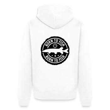 born_to_fish1___f1 - Veste à capuche bio Premium Unisexe - blanc - Dos - Thijin (182cm)