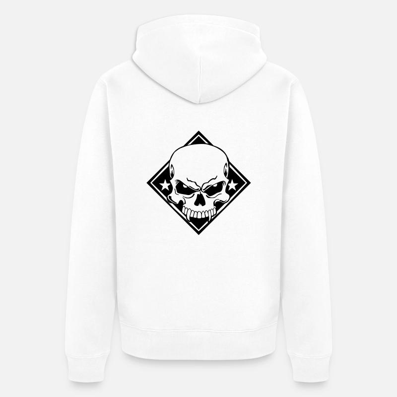 Evil Skull - Unisex Premium Bio Zip Hoodie - Weiß