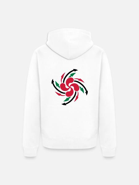 lauburu basque cross design - Unisex Premium Organic Zip Hoodie - white