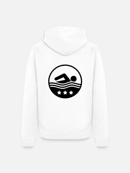 schwimmer__f1 - Unisex Premium Bio Zip Hoodie - Weiß