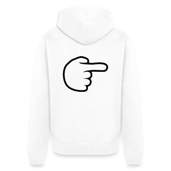 hand comic cartoon zeigen zeigefinger weg rechts l - Unisex Premium Bio Zip Hoodie - Weiß - Hinten - Thijin (182cm)