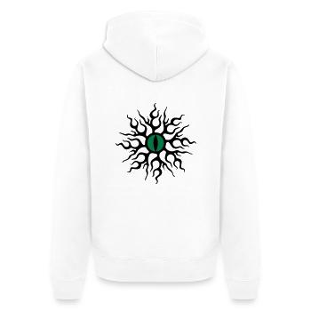 Drachenauge, Dragon Eye, Tattoo Style, Drache Auge - Unisex Premium Bio Zip Hoodie - Weiß - Hinten - Thijin (182cm)