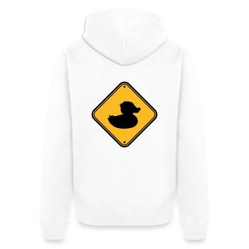 zone schild verboten hinweis gefahr achtung vorsic - Unisex Premium Bio Zip Hoodie - Weiß - Hinten - Thijin (182cm)