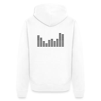 music_eq_f1 - Unisex Premium Organic Zip Hoodie - white - Back - Thijin (182cm)