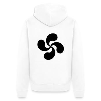 Basque Cross - Unisex Premium Organic Zip Hoodie - white - Back - Thijin (182cm)
