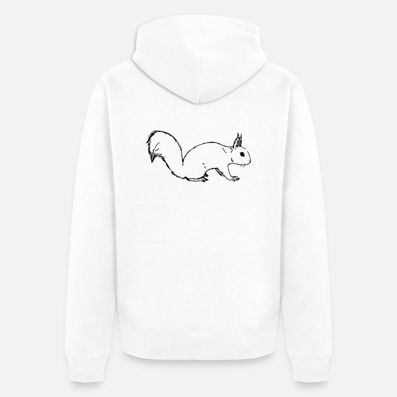 Eichörnchen - Unisex Premium Bio Zip Hoodie - Weiß