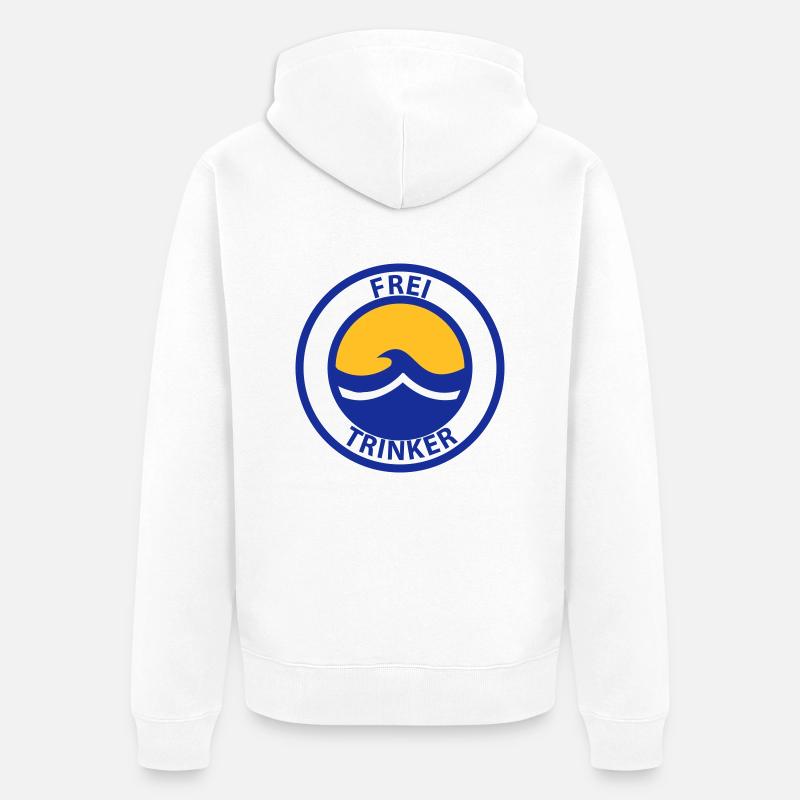 Freitrinker - Unisex Premium Bio Zip Hoodie - Weiß