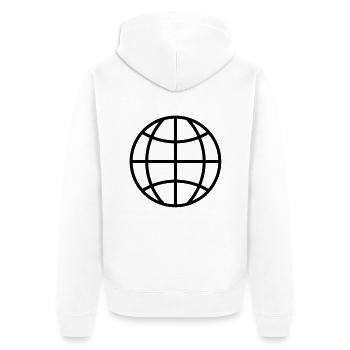 geo_logo_f1 - Unisex Premium Organic Zip Hoodie - white - Back - Thijin (182cm)