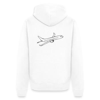 Flugzeug - Unisex Premium Bio Zip Hoodie - Weiß - Hinten - Thijin (182cm)
