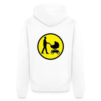 buggy_man_022013_a_2c - Unisex Premium Organic Zip Hoodie - white - Back - Thijin (182cm)