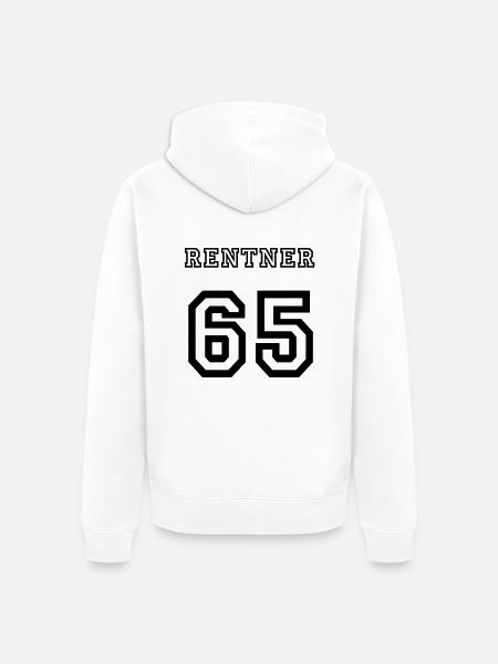Rentner 65 - Unisex Premium Bio Zip Hoodie - Weiß